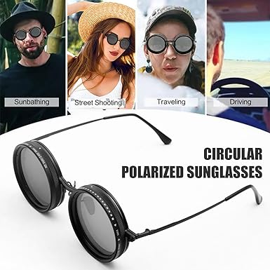 Adjustable Tint Sunglasses Round Polarized Sunglasses with ND Filter Lenses